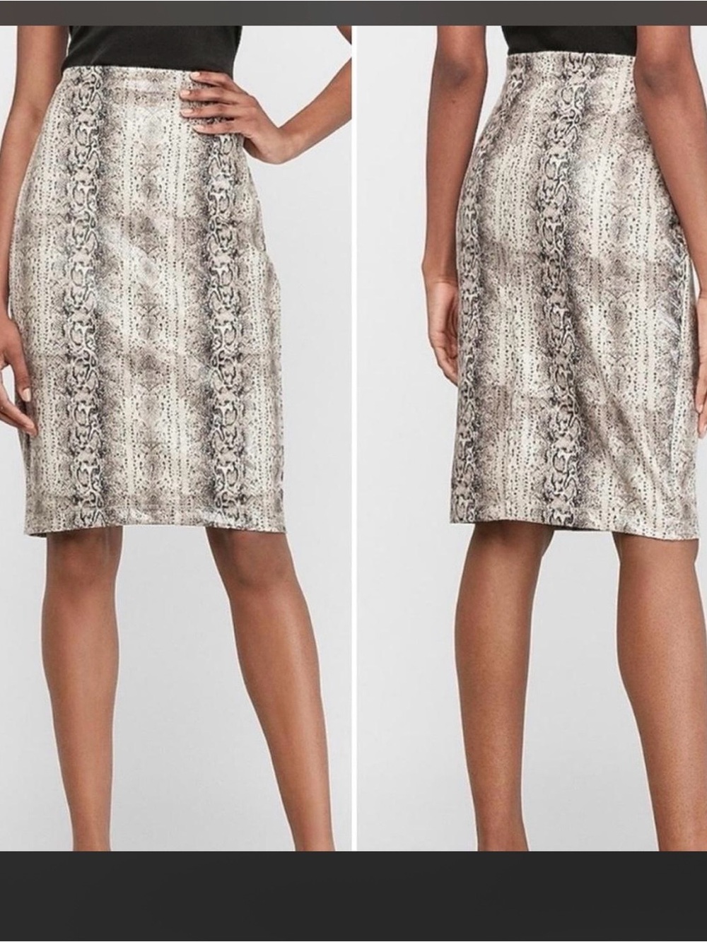 Express Neutral Snake-Print Pencil Skirt Size M